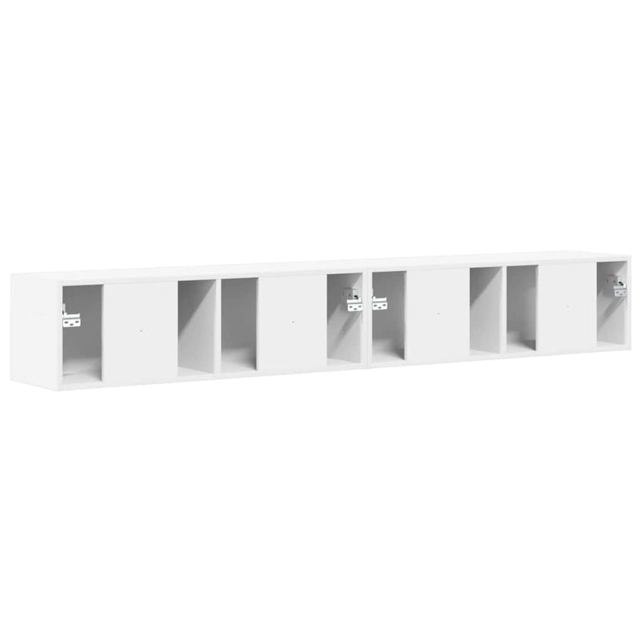 TV Wandkast 2 pcs Wit 60 x 31 x 29.5 cm Bewerkt hout
