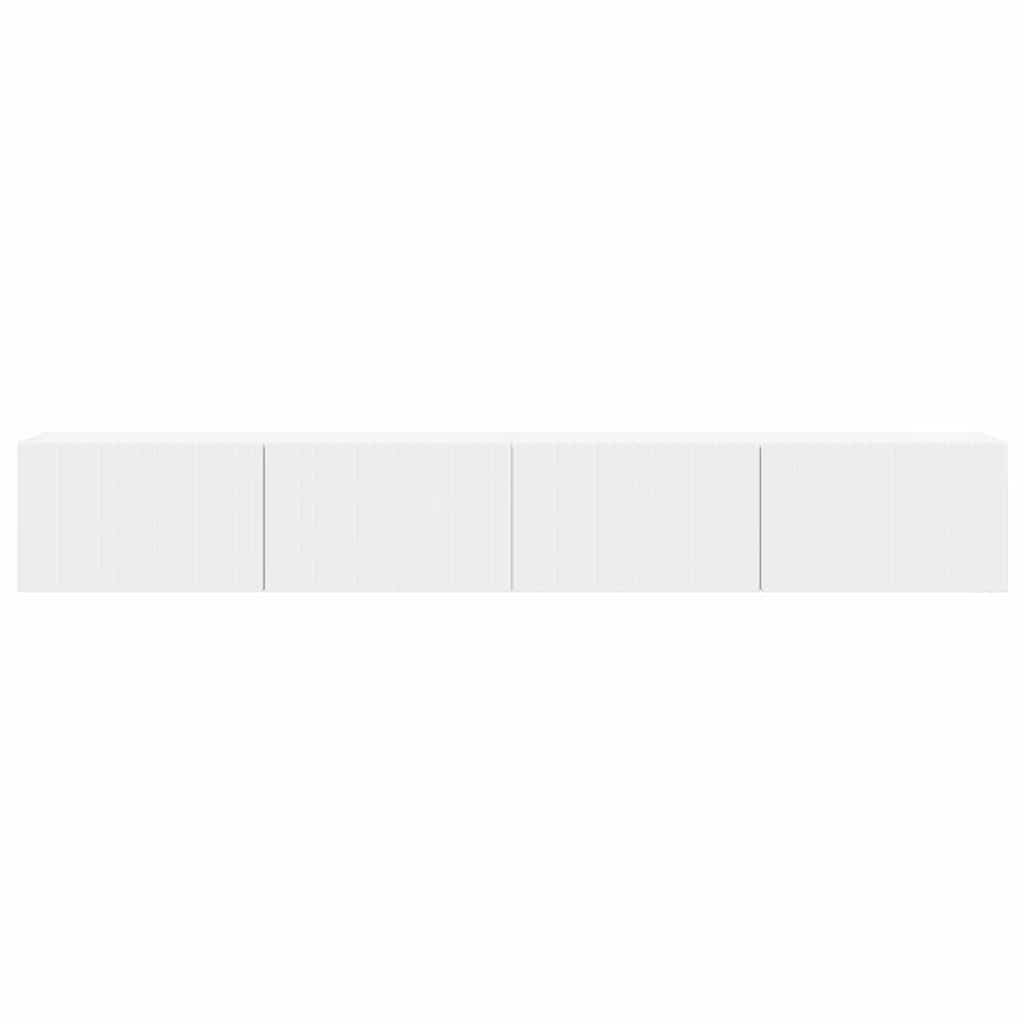 TV Wandkast 2 pcs Wit 60 x 31 x 29.5 cm Bewerkt hout