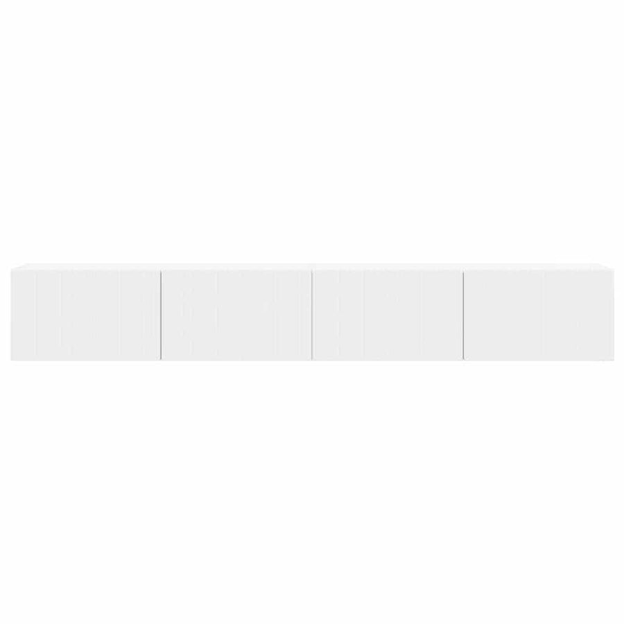 TV Wandkast 2 pcs Wit 60 x 31 x 29.5 cm Bewerkt hout