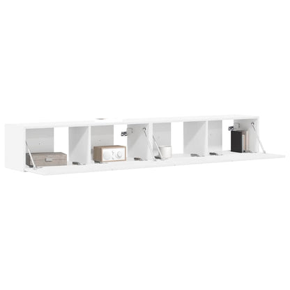 TV Wandkast 2 pcs Wit 60 x 31 x 29.5 cm Bewerkt hout