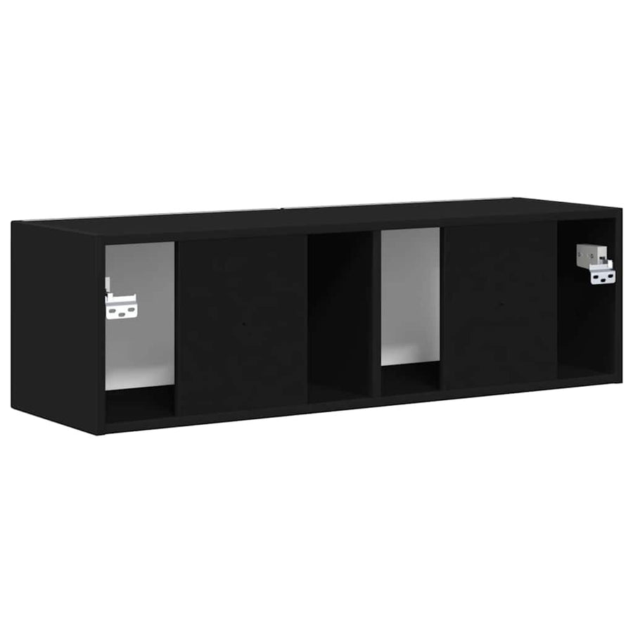 TV Wandkast Wandgemonteerd Zwart 60 x 31 x 29.5 cm Bewerkt hout