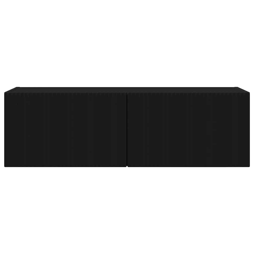 TV Wandkast Wandgemonteerd Zwart 60 x 31 x 29.5 cm Bewerkt hout