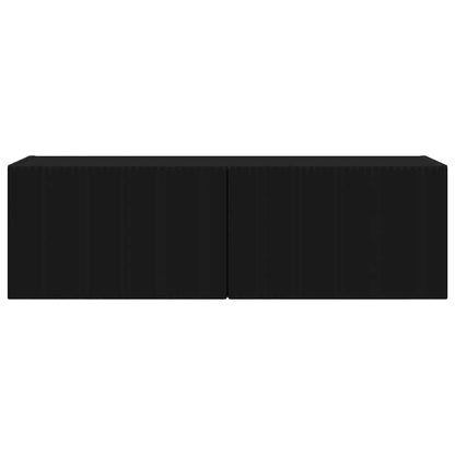TV Wandkast Wandgemonteerd Zwart 60 x 31 x 29.5 cm Bewerkt hout