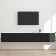 TV wandkast 2 stuks 98x31x29,5 cm zwart bewerkt hout