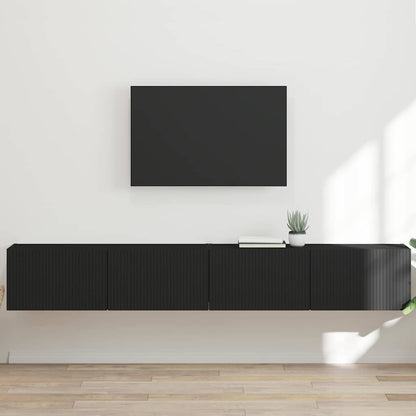 TV Wandkast 2 pcs Zwart 60 x 31 x 29.5 cm Bewerkt hout