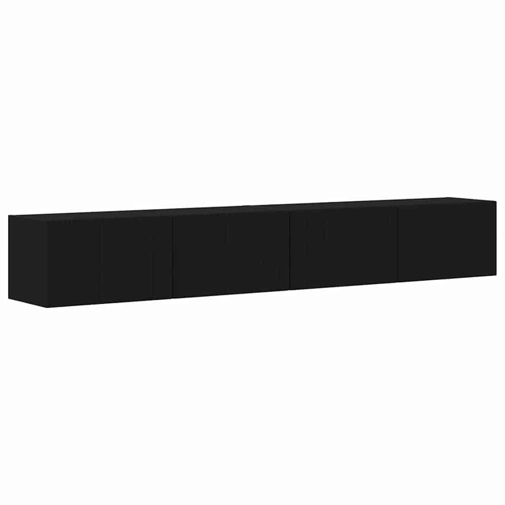 TV Wandkast 2 pcs Zwart 60 x 31 x 29.5 cm Bewerkt hout