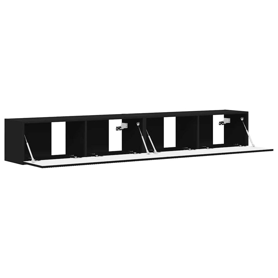 TV Wandkast 2 pcs Zwart 60 x 31 x 29.5 cm Bewerkt hout