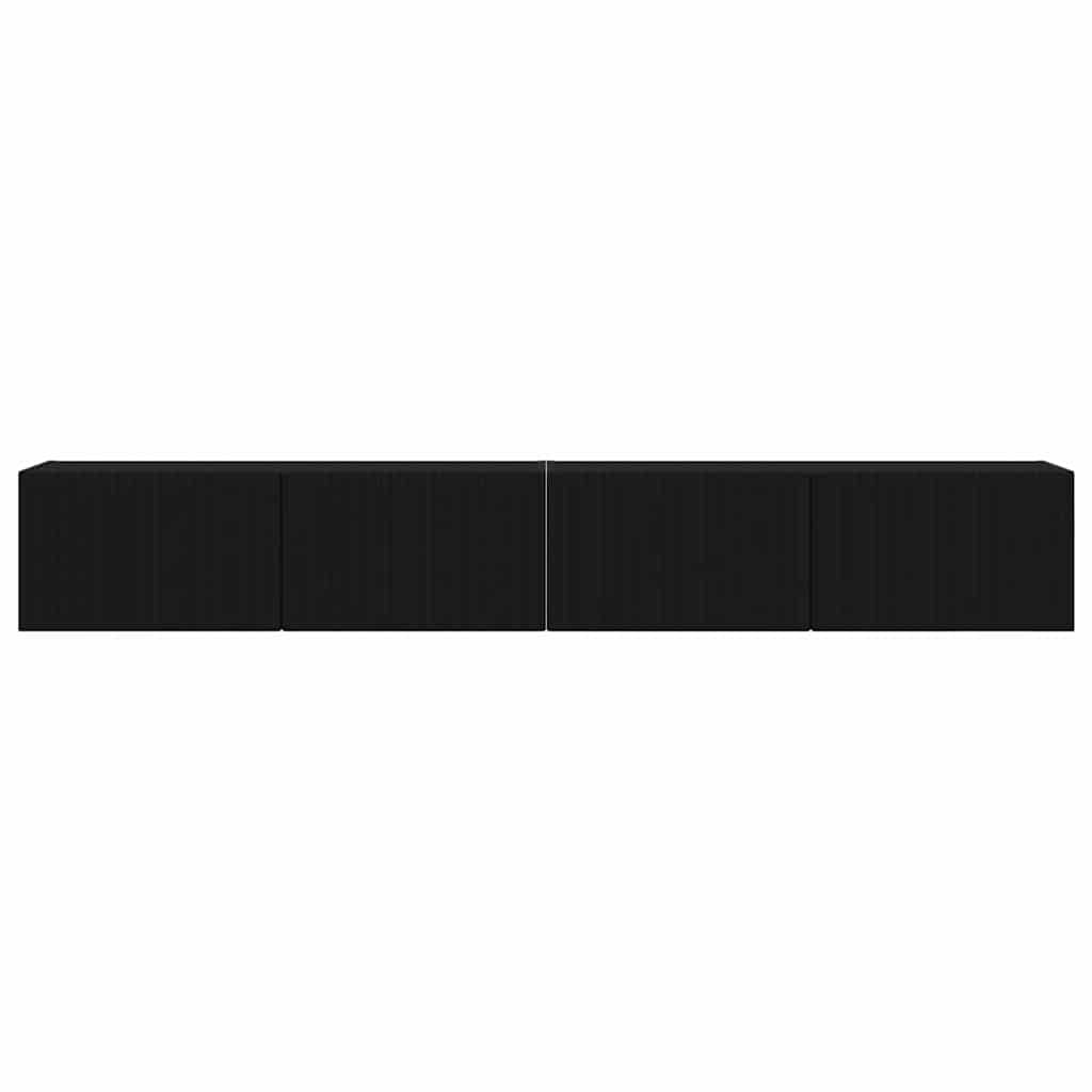 TV Wandkast 2 pcs Zwart 60 x 31 x 29.5 cm Bewerkt hout