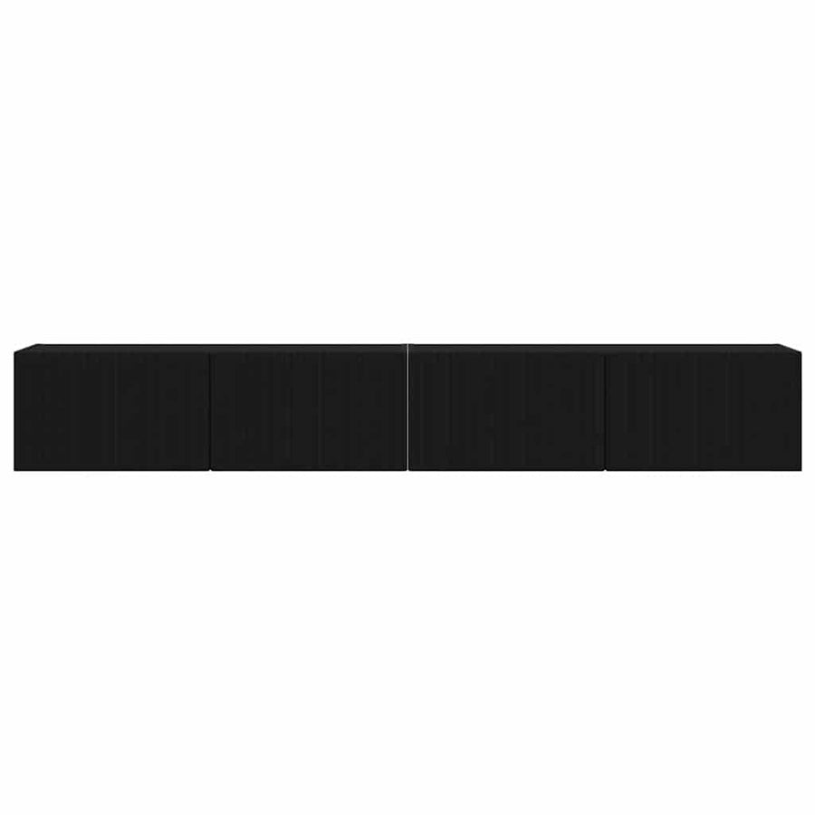 TV Wandkast 2 pcs Zwart 60 x 31 x 29.5 cm Bewerkt hout