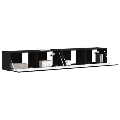 TV Wandkast 2 pcs Zwart 60 x 31 x 29.5 cm Bewerkt hout