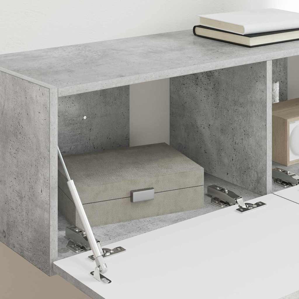 TV Wandkast Wandgemonteerd Beton 60 x 31 x 29.5 cm Bewerkt hout