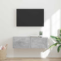 TV Wandkast Wandgemonteerd Beton 98 x 31 x 29,5 cm Bewerkt hout