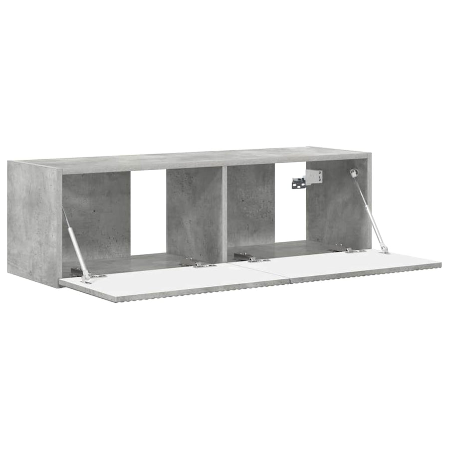 TV Wandkast Wandgemonteerd Beton 60 x 31 x 29.5 cm Bewerkt hout