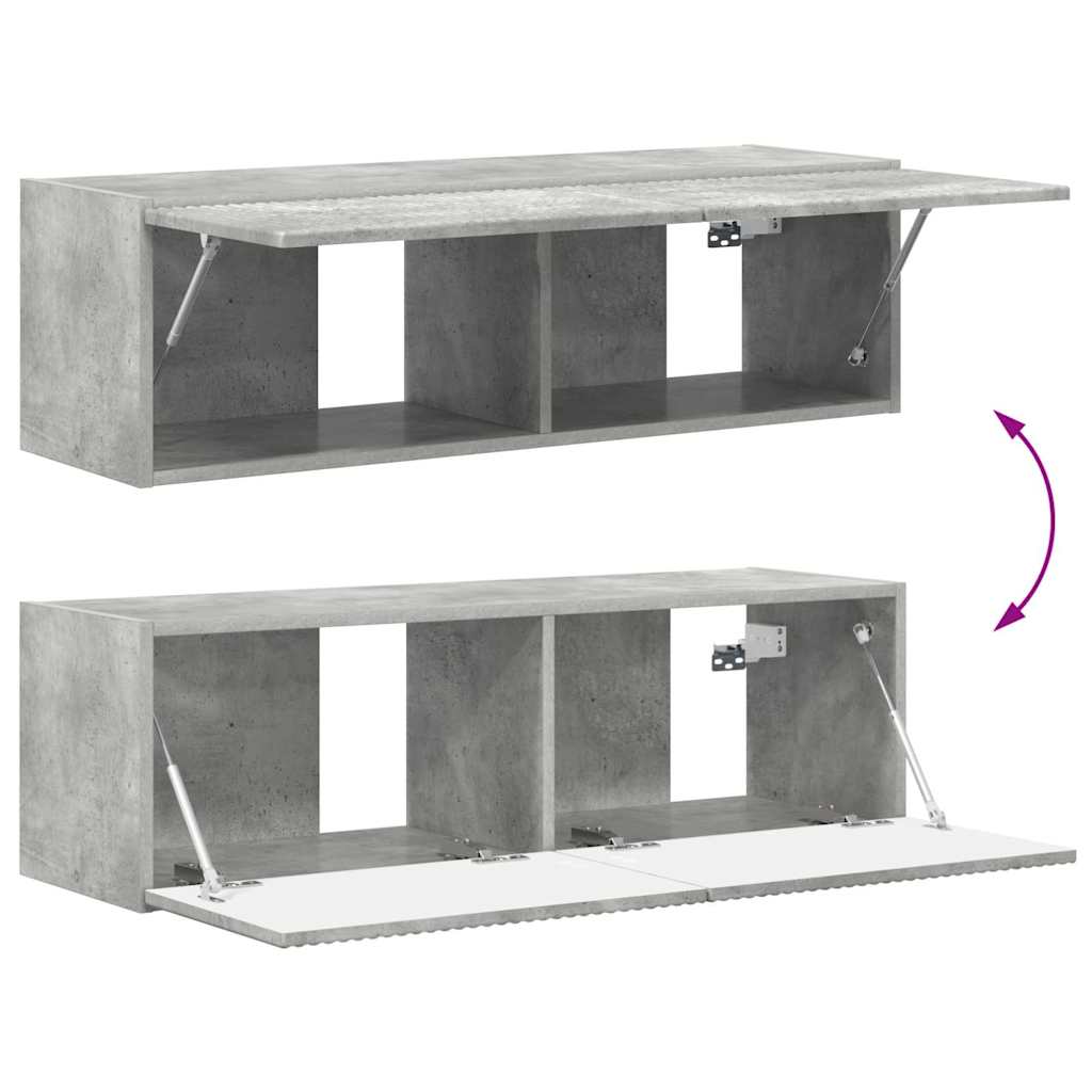 TV Wandkast Wandgemonteerd Beton 60 x 31 x 29.5 cm Bewerkt hout