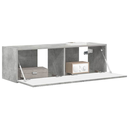 TV Wandkast Wandgemonteerd Beton 60 x 31 x 29.5 cm Bewerkt hout