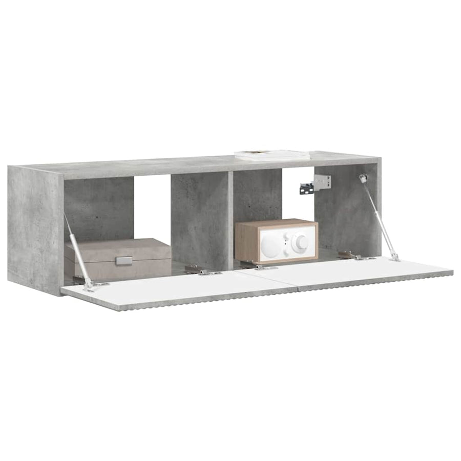 TV Wandkast Wandgemonteerd Beton 60 x 31 x 29.5 cm Bewerkt hout