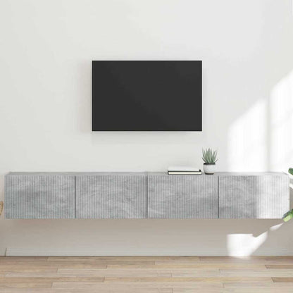 TV Wandkast 2 pcs Beton 60 x 31 x 29.5 cm Bewerkt hout