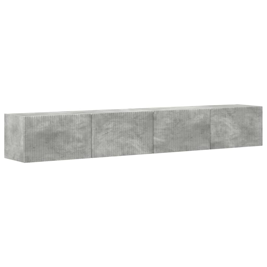 TV Wandkast 2 pcs Beton 60 x 31 x 29.5 cm Bewerkt hout