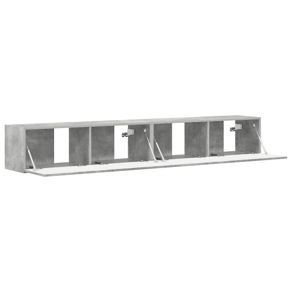 TV Wandkast 2 pcs Beton 60 x 31 x 29.5 cm Bewerkt hout