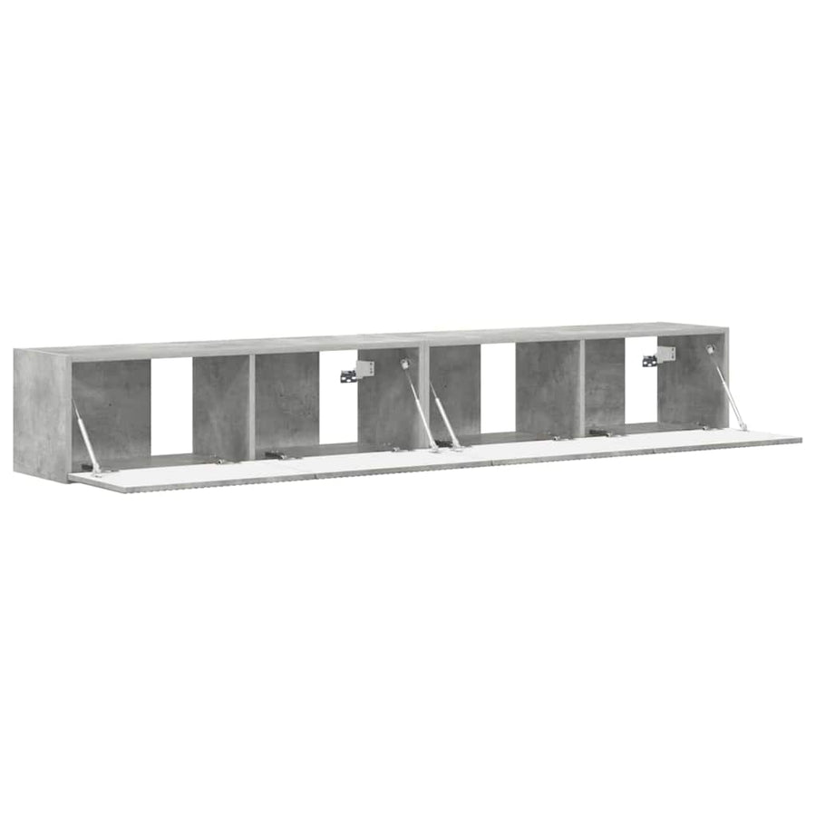 TV Wandkast 2 pcs Beton 60 x 31 x 29.5 cm Bewerkt hout