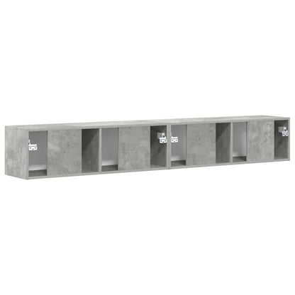 TV Wandkast 2 pcs Beton 60 x 31 x 29.5 cm Bewerkt hout