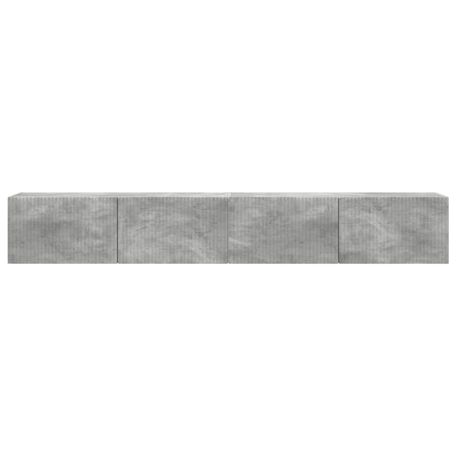 TV Wandkast 2 pcs Beton 60 x 31 x 29.5 cm Bewerkt hout