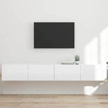 TV Wandkast 2 pcs Glanzend Wit 60 x 31 x 29.5 cm Bewerkt hout
