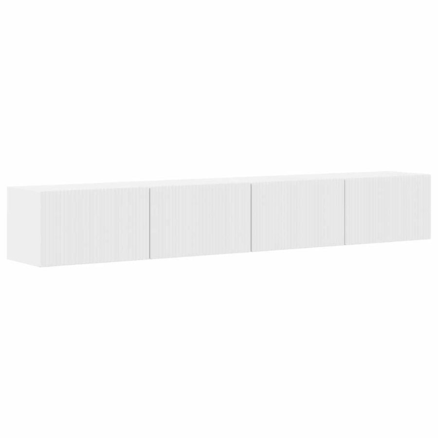 TV Wandkast 2 pcs Glanzend Wit 60 x 31 x 29.5 cm Bewerkt hout