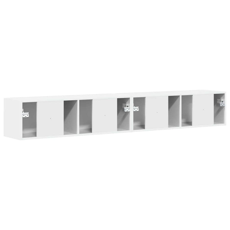 TV Wandkast 2 pcs Glanzend Wit 60 x 31 x 29.5 cm Bewerkt hout