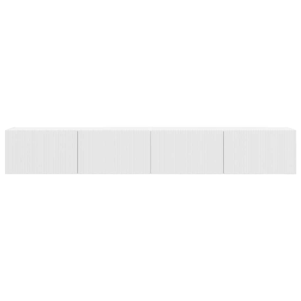 TV Wandkast 2 pcs Glanzend Wit 60 x 31 x 29.5 cm Bewerkt hout