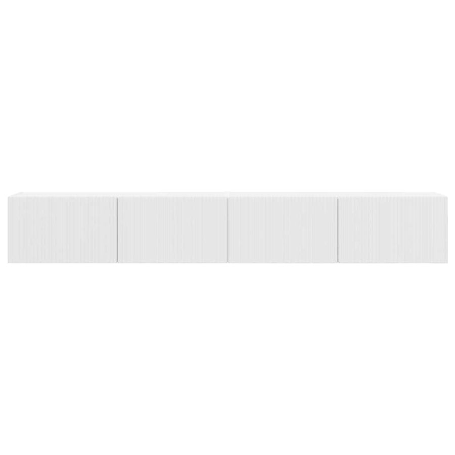 TV Wandkast 2 pcs Glanzend Wit 60 x 31 x 29.5 cm Bewerkt hout