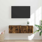 TV Wall Cabinet Smoked Oak 98 x 31 x 29.5 cm Engineered Wood