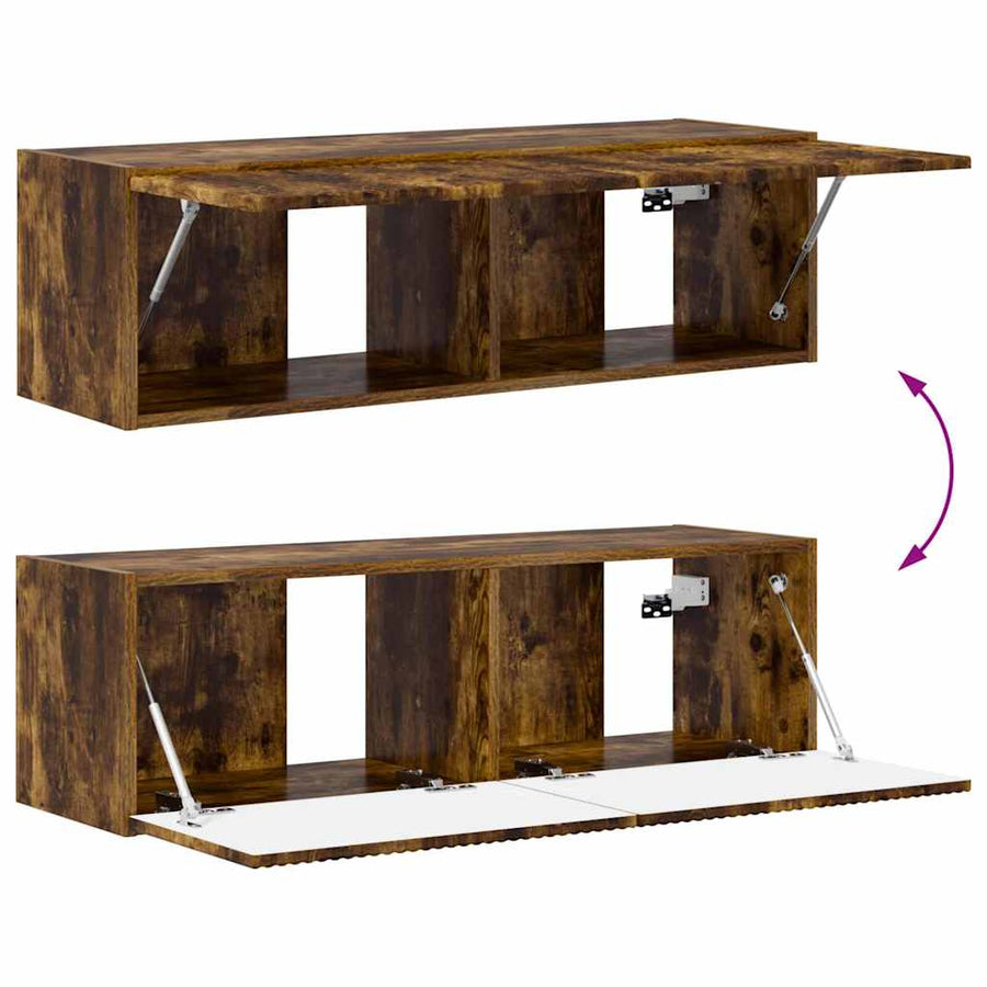 TV Wandkast Gerookt eiken 60 x 31 x 29.5 cm Bewerkt hout