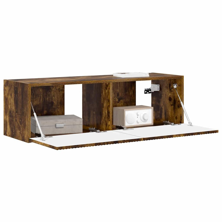 TV Wandkast Gerookt eiken 60 x 31 x 29.5 cm Bewerkt hout