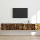TV Wall Cabinet 2 pcs Smoked Oak 98 x 31 x 29.5 cm Engineered Wood