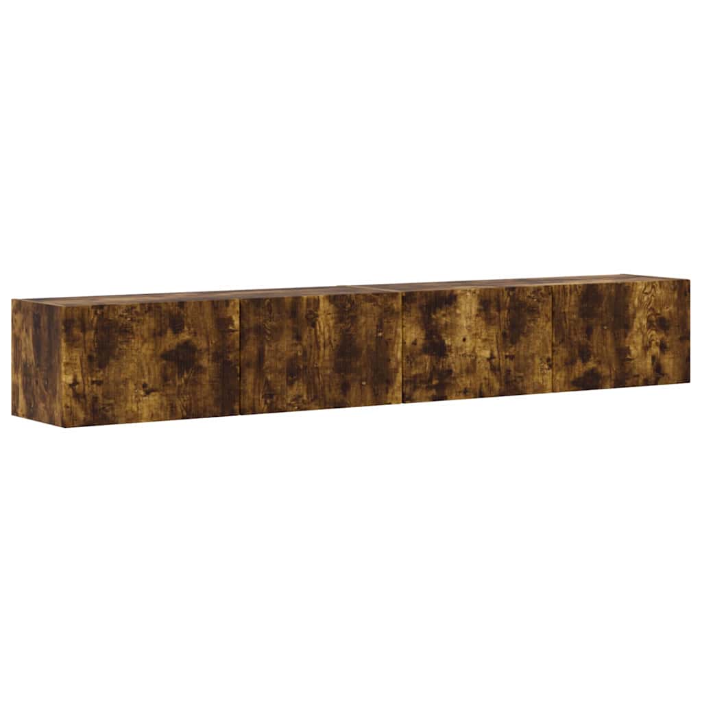 TV Wandkast 2 pcs Gerookt eiken 60 x 31 x 29.5 cm Bewerkt hout