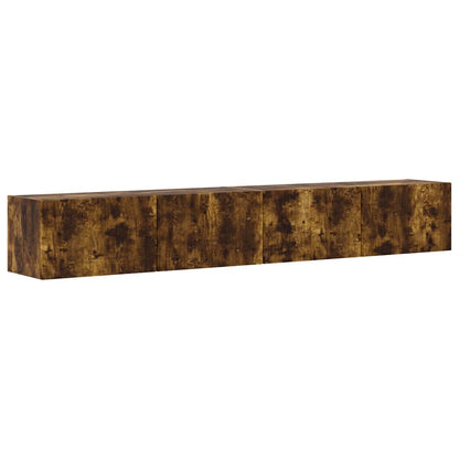 TV Wandkast 2 pcs Gerookt eiken 60 x 31 x 29.5 cm Bewerkt hout