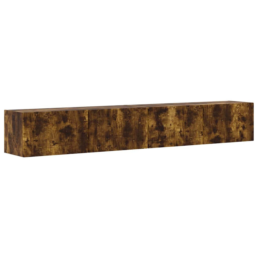 TV Wandkast 2 pcs Gerookt eiken 60 x 31 x 29.5 cm Bewerkt hout