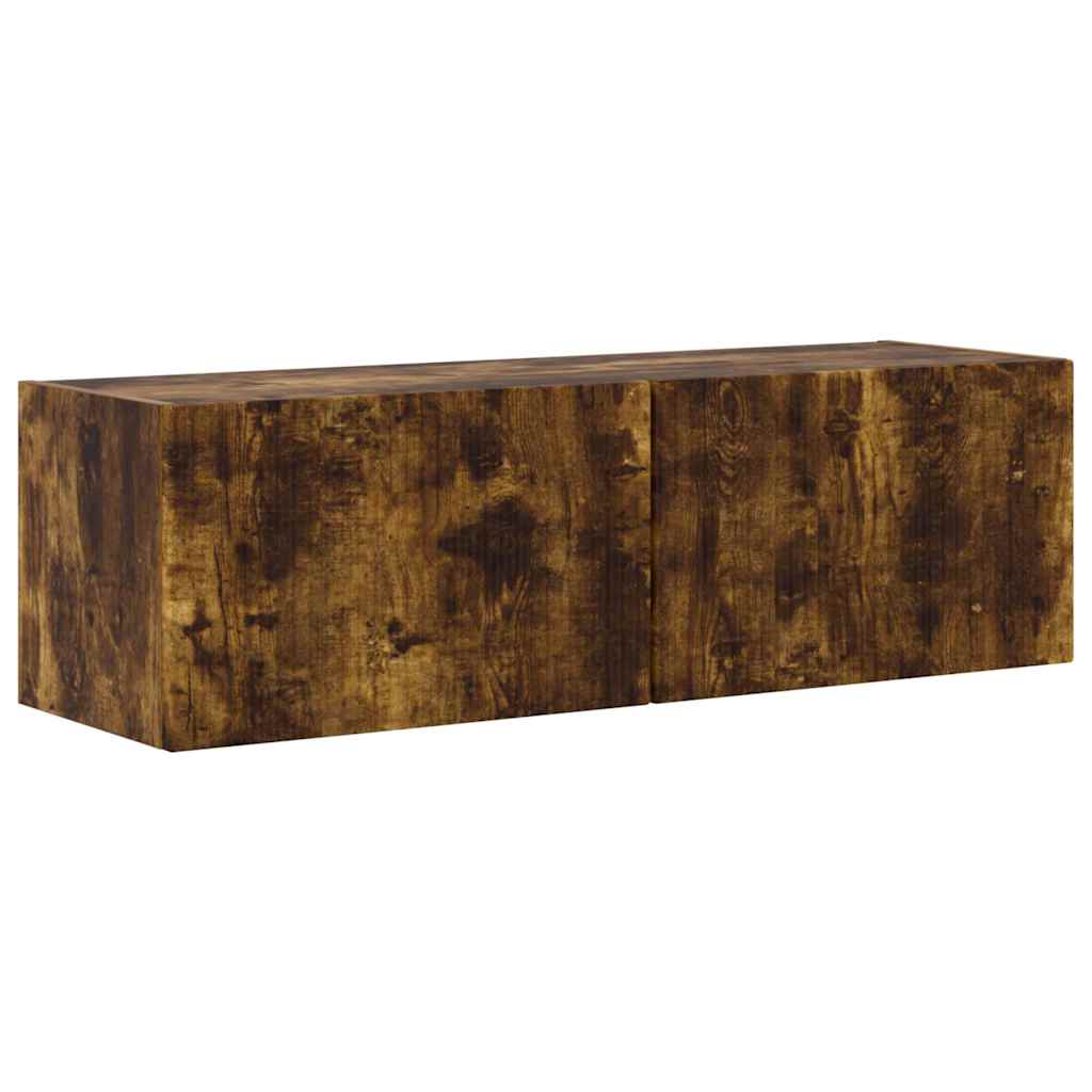 TV Wandkast 2 pcs Gerookt eiken 60 x 31 x 29.5 cm Bewerkt hout