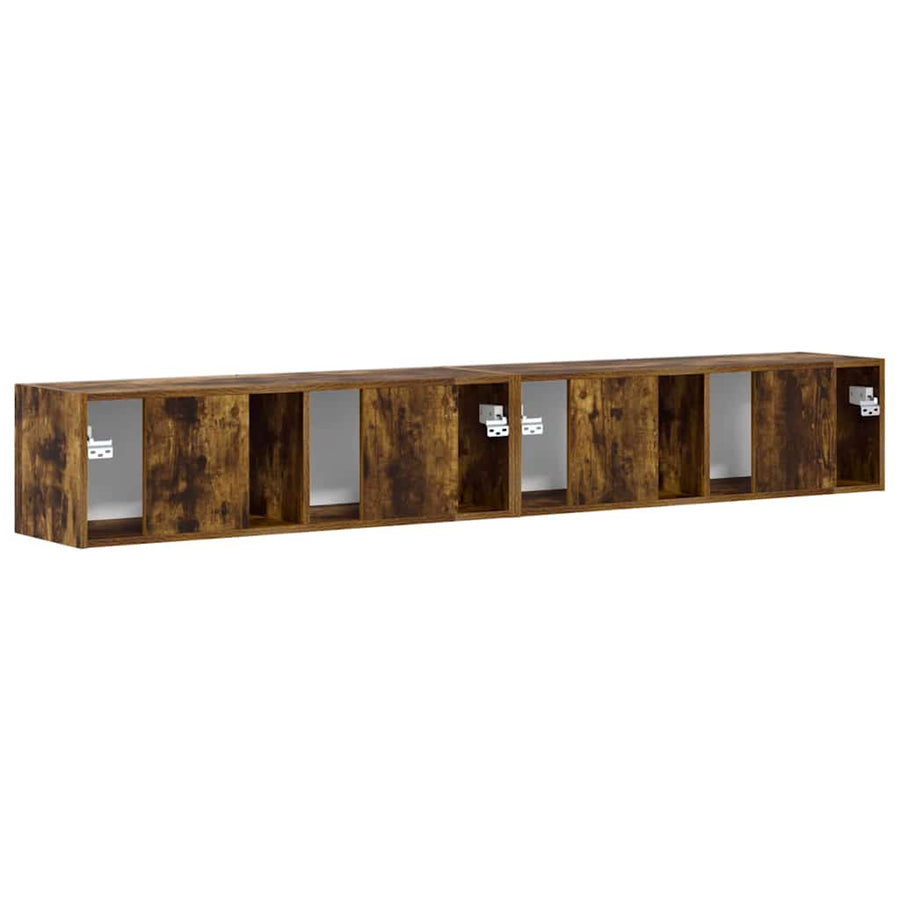 TV Wandkast 2 pcs Gerookt eiken 60 x 31 x 29.5 cm Bewerkt hout