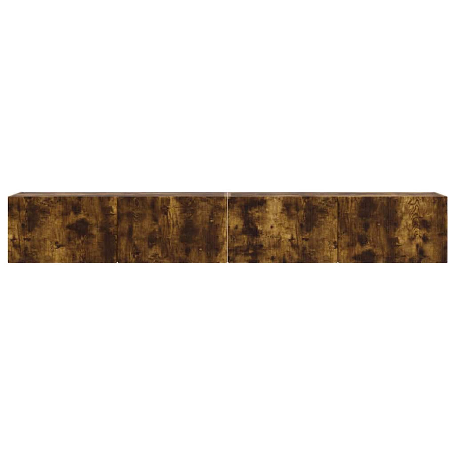 TV Wandkast 2 pcs Gerookt eiken 60 x 31 x 29.5 cm Bewerkt hout