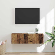 Tv wandkast 98x31x29,5 cm oud hout bewerkt hout