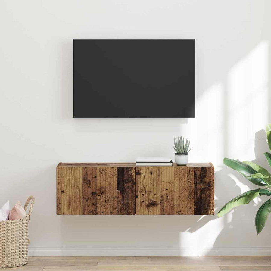 TV Wandkast Oud Hout 60 x 31 x 29.5 cm Bewerkt hout