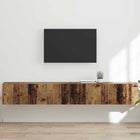 TV wandkast 2 stuks 98x31x29,5 cm oud hout