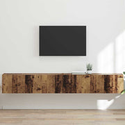 TV wandkast 2 stuks 98x31x29,5 cm oud hout