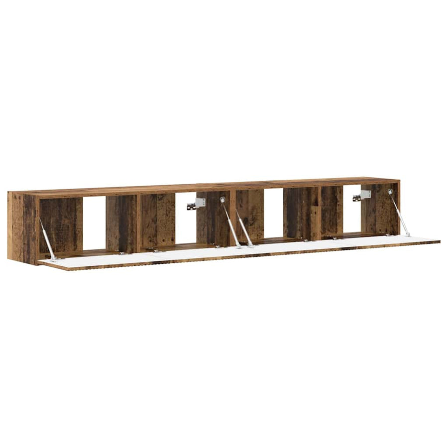 TV Wandkast 2 pcs Oud Hout 60 x 31 x 29.5 cm Bewerkt hout