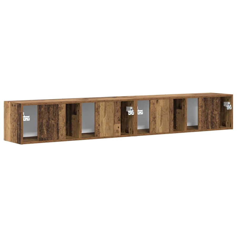 TV Wandkast 2 pcs Oud Hout 60 x 31 x 29.5 cm Bewerkt hout