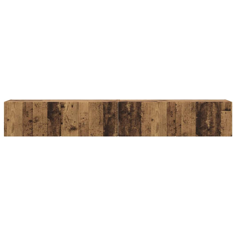 TV Wandkast 2 pcs Oud Hout 60 x 31 x 29.5 cm Bewerkt hout