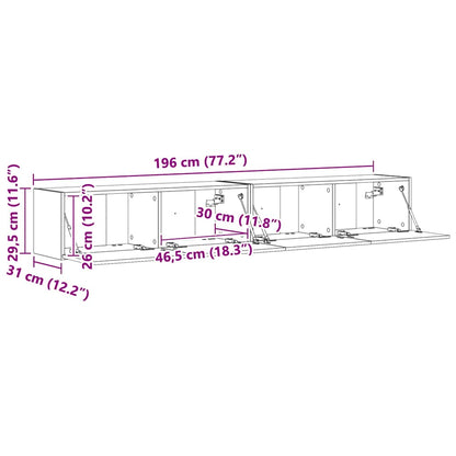 TV Wandkast 2 pcs Ambachtelijk eiken 60 x 31 x 29.5 cm