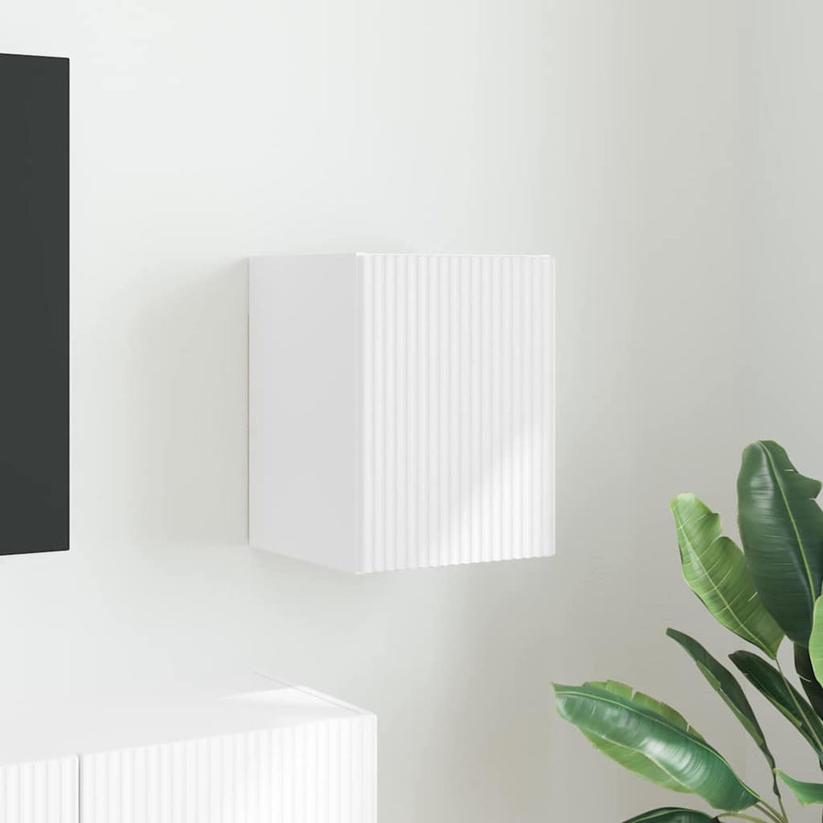TV Wandkast Wandgemonteerd Wit 30 x 31 x 40 cm Bewerkt hout